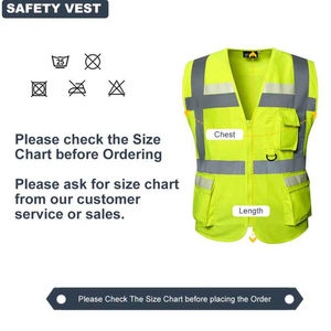 เสื้อกั๊กนิรภัยสำหรับผู้ชายเสื้อกั๊กสะท้อนแสงมองเห็นได้ชัดเจนพร้อมกระเป๋าระบายอากาศ - Product Image 6