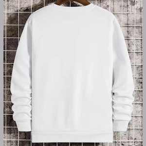 Sweat-shirt à col rond pour homme en coton épais 100 %, avec logo personnalisé en relief, en molleton uni, pour l'hiver, impression numérique, broderie - Product Image 2