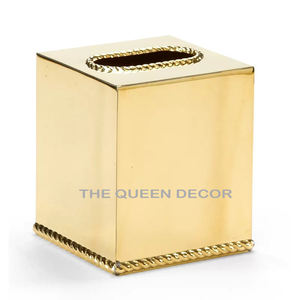 กล่องทิชชู่โลหะสีทองดีไซน์สุดหรูกล่องทิชชู่แฮนด์เมดโต๊ะทำมือกล่องทิชชู่ชุบทองดีไซน์สุดหรู - Product Image 6