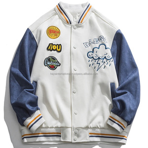 Chaqueta Universitaria Varsity con Cuello Alto Bordado en Chenilla, Diseño de Parches y Letras, Talla Grande para Hombre y Mujer, Chaqueta con Logotipo Frontal Personalizado - Product Image 1