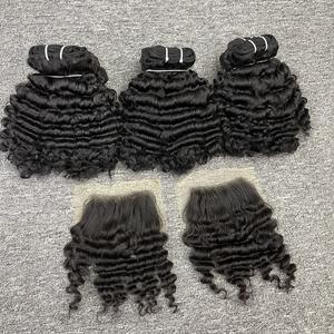 Cabello Remy vietnamita crudo sin procesar Proveedor de cabello humano natural con cutícula alineada Paquetes rizados birmanos - Product Image 6