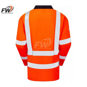 Camisa de Trabajo de Manga Larga con Botones, Ropa de Trabajo Reflectante de Alta Visibilidad, Uniforme para Hombre, Camisa Fluorescente Roja de Alta Visibilidad - Product Image 6