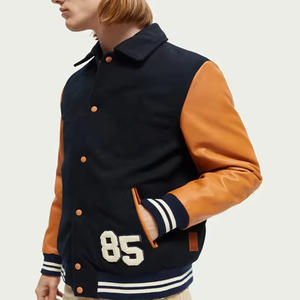 Chaquetas estilo universitario personalizadas con mangas de cuero y logotipo - Product Image 3