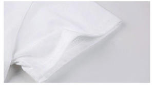 T-shirt col roulé 100 coton pour hommes, t-shirt blanc brodé de haute qualité en Polyester pour hommes, quantité personnalisée OEM Anti - Product Image 5