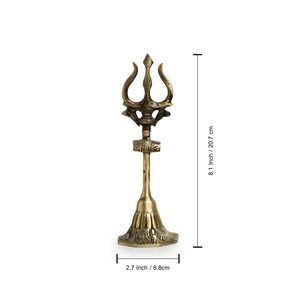 Modern Antique Trident Decorative Brass Piece Elegant <b>Stage</b> <b>Props</b> for Themed Events or Statement Piece in Culture - Product Image 2