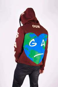 Sudadera con capucha unisex de algodón 100% grueso con cremallera y estampado de pantalla personalizado Sudadera con capucha de invierno de gran tamaño para hombre - Product Image 4