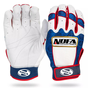NOFA INDUSTRIES Pink Yellow PU Leather Batting Gloves Padded <b>Hook</b> And Loop Closure Unisex Adult Training - Product Image 5
