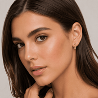 Pendientes de Aro Geométricos de Oro Amarillo de 14K con Diseño de Rejilla Pulida, Joyería Fina, Venta al por Mayor OEM ODM