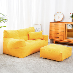 Divano moderno in tessuto minimalista con cuscino morbido <span class=keywords><strong>e</strong></span> pouf, comoda poltrona a due posti per soggiorno <span class=keywords><strong>e</strong></span> appartamento - Product Image 4