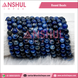 Perles Rondes en Kyanite Naturelle de Qualité Supérieure, 8mm, pour la Fabrication de Bijoux, Vente en Gros - Anshul Impex - Product Image 2
