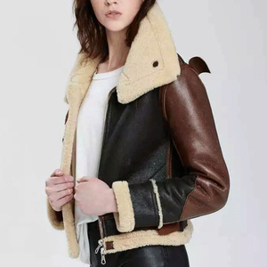 Chaqueta de piel de cuero para mujer 2025 Chaqueta de cuero para mujer Diseño de moda para mujer Biker Parte desmontable Chaqueta de piel de cuero - Product Image 1