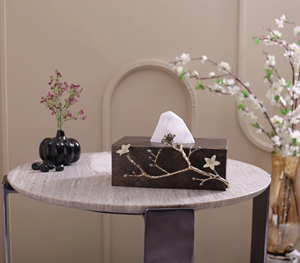 Porte-serviettes Floral Savvy Porte-serviettes décoratif Porte-serviettes de table moderne Porte-mouchoirs Home Office Accessoires de table à manger - Product Image 1