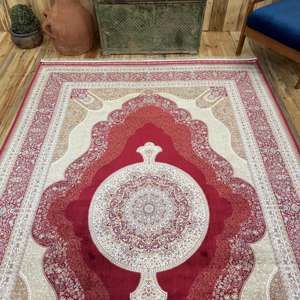 Alfombra Turca Vintage Grande de 6.4x9.9 pies (194x303 cm), Alfombra Roja a Rayas - Product Image 4