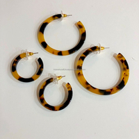 Conception Standard Style bohème géométrie C-forme résine cerceau boucle d'oreille écaille de tortue boucles d'oreilles pour femmes fille déclaration boucle d'oreille