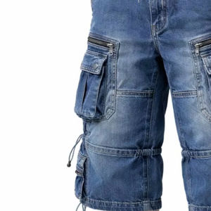 100% Cotton Men's Casual Pants <b>Elastic</b> <b>Waist</b> cargo pants for men Plus Size Pants Multi-pocket Baggy Cargo Pants Men - Product Image 6