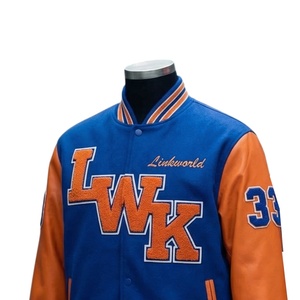 Veste universitaire unisexe en 100 % laine de haute qualité, style streetwear, col en V, motif uni sur le devant - Product Image 4