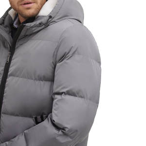 Blouson d'hiver matelassé pour homme, nouvelle collection, couleur personnalisée, longueur standard, résistant à l'eau, fermeture éclair, col montant, à capuche, style urbain - Product Image 5