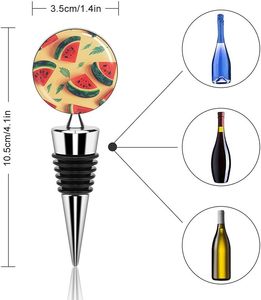 Summer Watermelon <b>Wine</b> Stoppers Stainless Steel <b>Wine</b> Bottle Corks With Silicone Material Vacuum Field Gift for <b>Wine</b> Lovers - Product Image 1