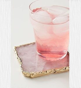Ensemble de sous-verres en agate rose artisanale-Tapis de boisson en pierre semi-précieuse naturelle pour table à manger et bar - Product Image 3