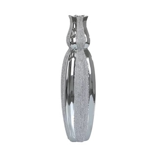 Vase à fleurs de mariage design moderne, élégant, bicolore, doré et gris, pour la décoration des hôtels et restaurants - Product Image 2
