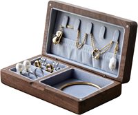 Organisateur de boîte à bijoux de voyage en bois de style vintage Petit étui à bijoux en bois brun ébène de l'exportateur et du fabricant indiens