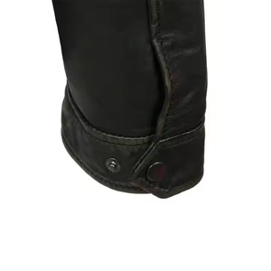 2025 chaqueta de cuero de oveja de invierno para hombre más vendida chaqueta de cuero con cuello de piel de la mejor calidad chaqueta de cuero transpirable para hombre - Product Image 5