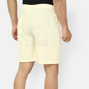 กางเกงขาสั้นผู้ชายเอวกลางทำจากผ้าฝ้าย100% ลำลองสีทึบสไตล์ใหม่ทำตามสั่ง - Product Image 4