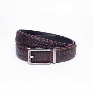 Ceintures pour hommes en cuir véritable avec boucle ardillon brodée tapisserie marron tendance décontractée personnalisée Devise vintage - Product Image 6