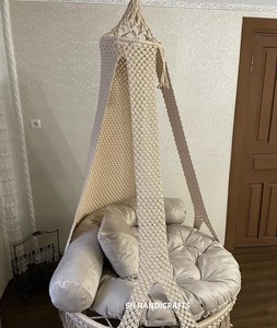 Silla Columpio de macramé para bebé, hecha a mano, Bohemia - Product Image 3