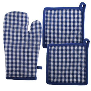 Mitaines de four en coton recyclé avec porte-casseroles en bande de silicone pour la cuisson au micro-ondes Protection des aliments à domicile pour les restaurants - Product Image 1