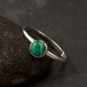 Anillo de piedras preciosas de Firoza redondo natural Joyería hecha a mano de plata esterlina 925 - Product Image 3