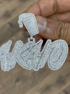 Colgante de Letra Personalizada con Incrustaciones de Diamantes Moissanite VVS, Plata de Ley 925 con Baño de Rodio, para Uso Diario Unisex - Product Image 3