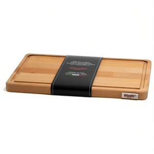 Planche à découper en bois naturel Bisetti 35x23cm avec bac à sauce intégré - Product Image 3