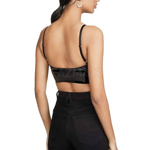 Sujetador de cuero para mujer fabricado en Pakistán, sujetador de cuero transpirable de alta calidad para mujer, disponible - Product Image 3