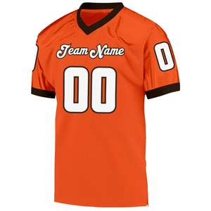 Camiseta de Fútbol Personalizada Color Naranja Nombre del Equipo Número Cuello en V Transpirable de Secado Rápido Uniforme Atlético Unisex Adultos Equipos Pantalones Cortos - Product Image 5