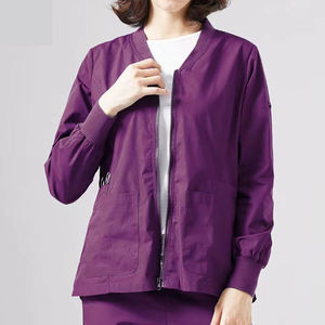 Veste de gommage à glissière uniforme à manches longues soins infirmiers veste à glissière médicale uniformes coton Scrubs Vestes - Product Image 2