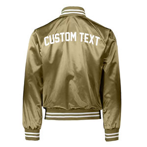 Chaqueta deportiva de equipo personalizada al por mayor chaquetas universitarias de satén de béisbol personalizadas para hombre chaquetas de satén de alta calidad personalizadas - Product Image 3