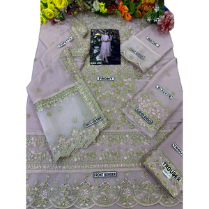 Pakistani Shalwar Kameez Women Dress <b>3</b> Piece <b>Ladies</b> <b>4</b> Season Embroidered Shirt <b>Trouser</b> With Organza Dupatta Suit - Product Image 1