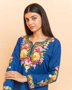 NEW--INDIAN & PAKISTANI ÉLÉGANT LOURD BRODERIE LONGUE KURTA AVEC ROBE PLAZO POUR Robe de soirée 2024 - Product Image 3