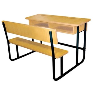 Conjunto de Muebles Escolares de Metal y Madera Duraderos al por Mayor, Escritorio y Banco Doble para Estudiantes, para Uso en el Aula y Sala de Estudio - Product Image 6