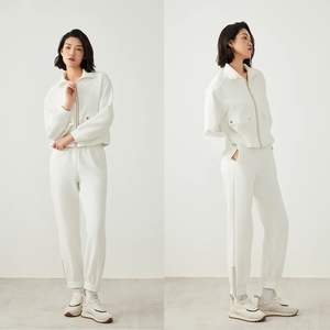 Sweat-shirt court d'automne pour femmes de luxe sweat à capuche zippé en coton peigné imprimé Logo dames Sport manteaux décontractés courte longueur doublée - Product Image 5