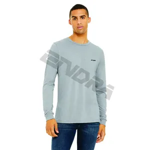 Stampa personalizzata OEM Basic Plain Blank Colorful Simple Unisex T-Shirt a maniche lunghe da uomo a braccio intero per uomo