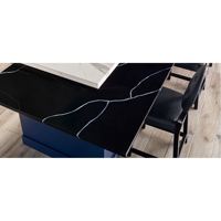 Plan de travail en quartz Midnight Marquina, design moderne, grande dalle, durable, imperméable, écologique, pour table ou meuble de salle de bain