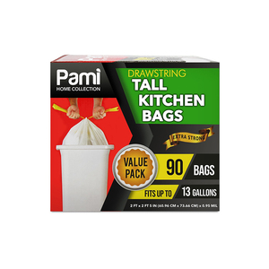 Sacs poubelles PAMI durables avec cordon de serrage, vente en gros, haute qualité, doublures de recyclage, distribution en gros - Product Image 1