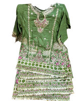 Robe en coton fantaisie prête à l'emploi de haute qualité pour les filles respirant pakistanais silhouette droite vêtements pour enfants