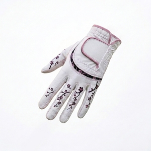 Guante de Golf Unisex de Piel de Cabretta de Indonesia para Mano Izquierda, Suave, Cómodo, Transpirable, Anti-UV, con Aberturas para los Dedos, Diseño Floral - Product Image 4