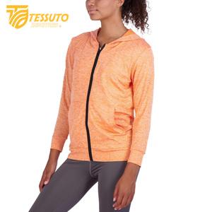 Sweat à capuche léger à manches longues UPF 50 + pour femmes respirant Full Zip Winter Workout Protection solaire avec col montant - Product Image 3