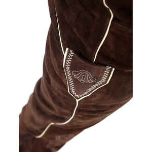 Lederhosen บาวาเรียทันสมัยสำหรับผู้ชาย, กางเกงหนังผูกเอวระบายอากาศลำลอง - Product Image 4