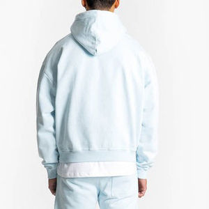 เสื้อสเวตเตอร์ขนแกะมีฮู้ดของผู้ชายแบบพรีเมี่ยมพร้อมโลโก้แบบกำหนดเองปักซิปมีฮู้ดแบบบล็อกอบอุ่นมีสายปรับได้ - Product Image 2