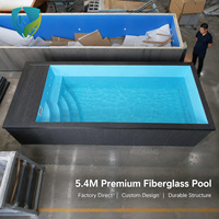Piscine modulaire hors sol en fibre de verre 6m, préfabriquée en PRV, à construction sectionnelle, à déploiement rapide, station de loisirs portable
